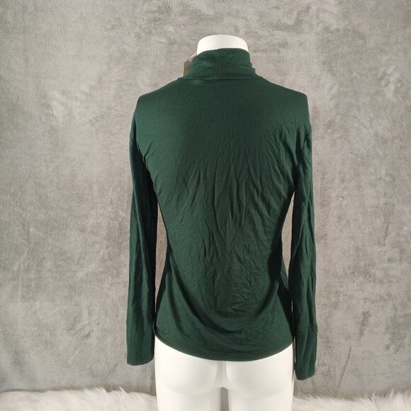 NWT Style&Co Turtleneck Women Top Petite MEDIUM Green Rayon Blend Pullover Knit - Picture 9 of 10